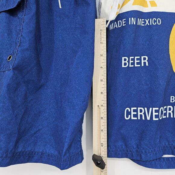 Corona Beer Board Shorts Mens Small Swim Trunks Embroidered Blue Yellow Pocket - Picture 5 of 12
